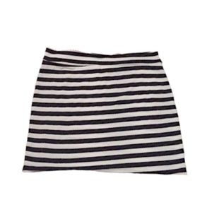Black White Striped Fully Lined Bodycon Mini Skirt Size L